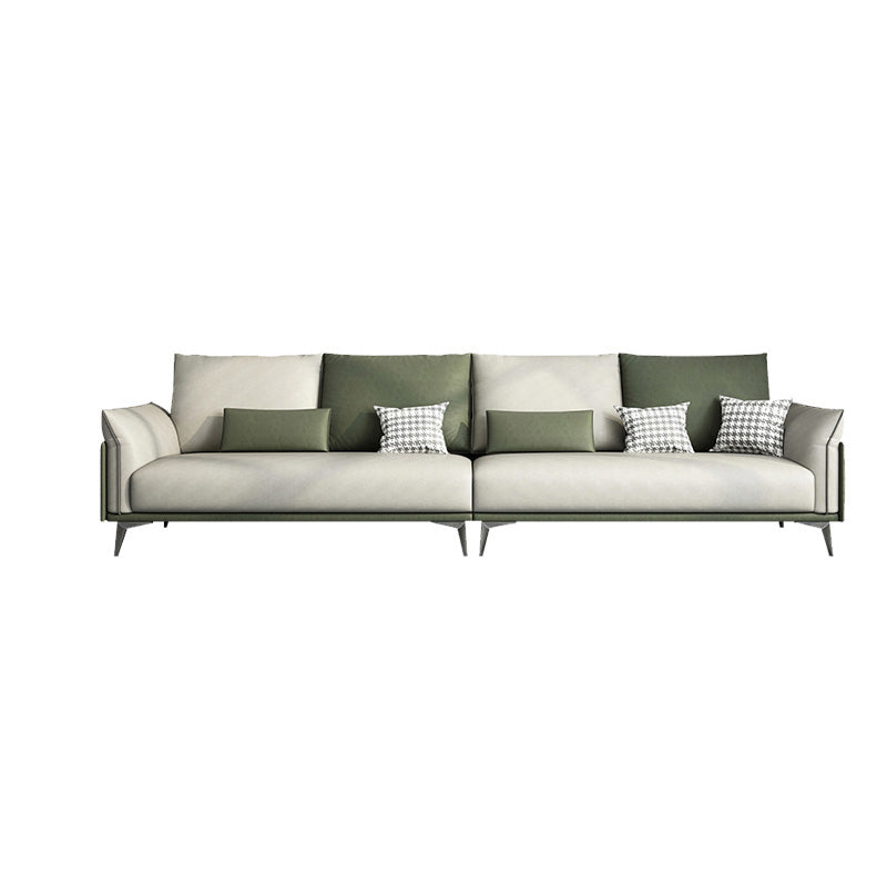 Faux Leather Stain Resistant Contemporary Sofa Couch in Green