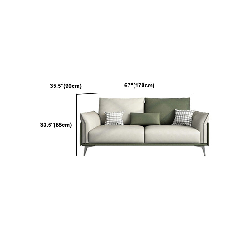 Faux Leather Stain Resistant Contemporary Sofa Couch in Green