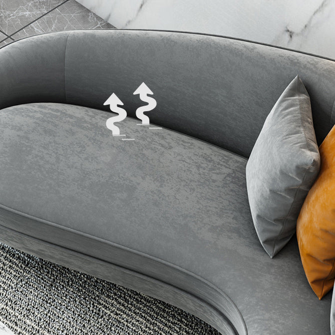 Velvet Tight Back Sofa with Tuxedo Arm and Grey Upholstery for Living Room