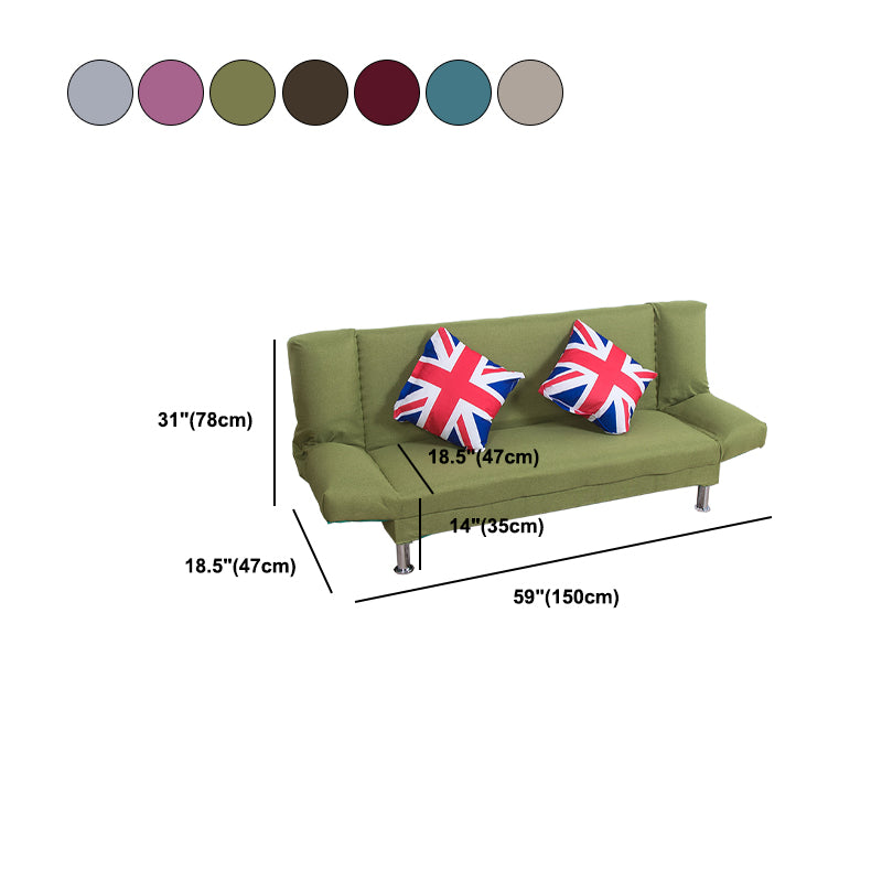 Linen Contemporary Armless Convertible Sofa Foldable Sofa for Apartment