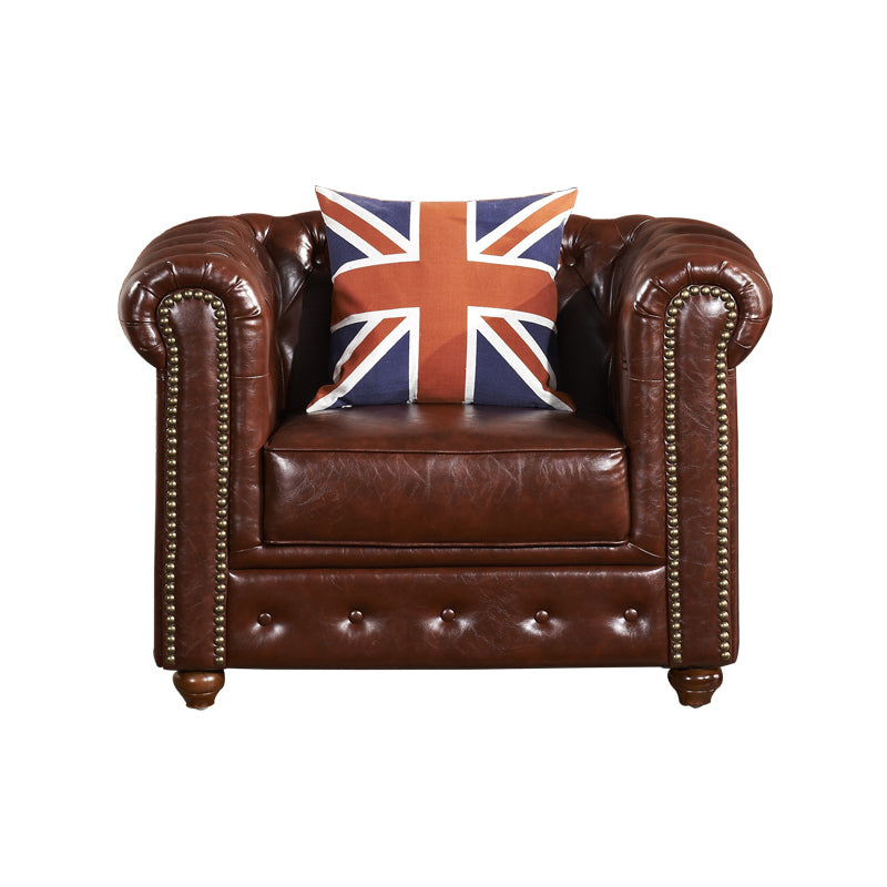 Tufted Split-Back Sofa 33.46" D x 29.52" H Rolled Arm Sofa for Living Room