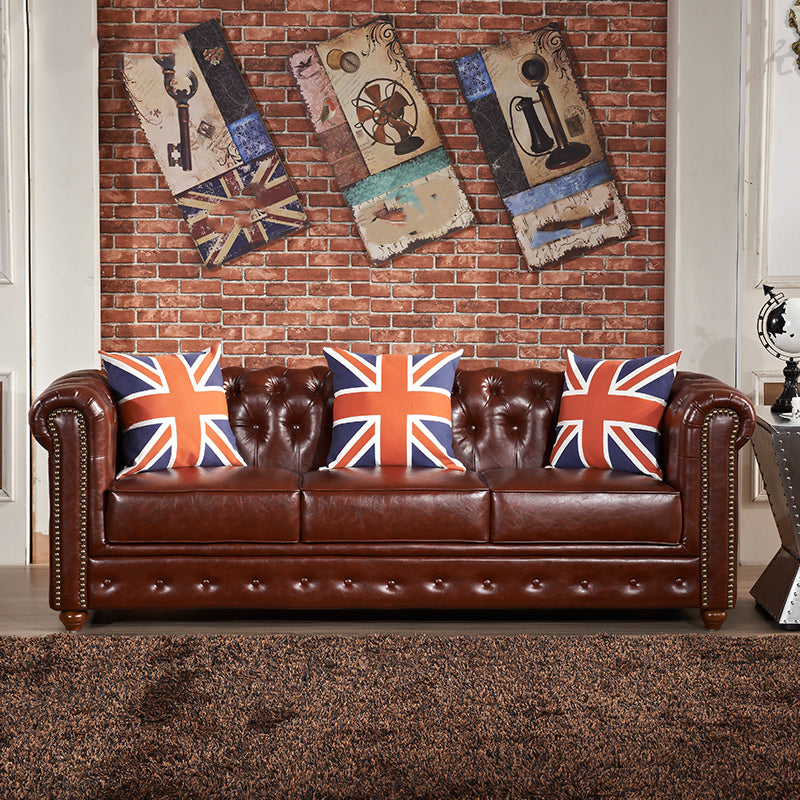 Tufted Split-Back Sofa 33.46" D x 29.52" H Rolled Arm Sofa for Living Room