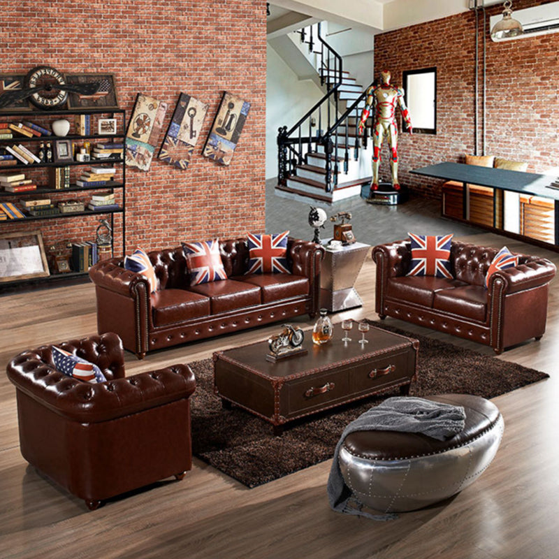 Tufted Split-Back Sofa 33.46" D x 29.52" H Rolled Arm Sofa for Living Room