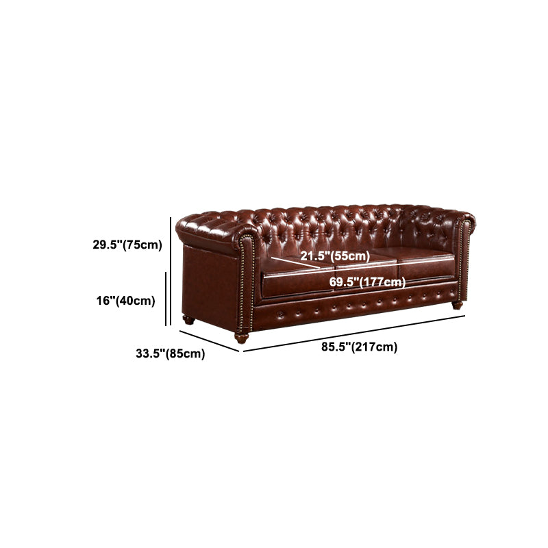 Tufted Split-Back Sofa 33.46" D x 29.52" H Rolled Arm Sofa for Living Room