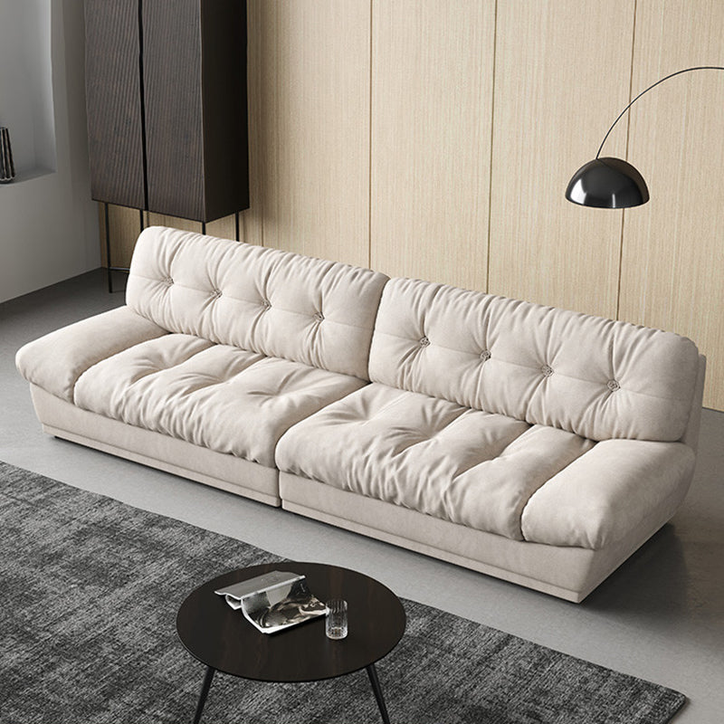 Faux Leather/ Suede Contemporary Tufted Split-Back Settee Sofa