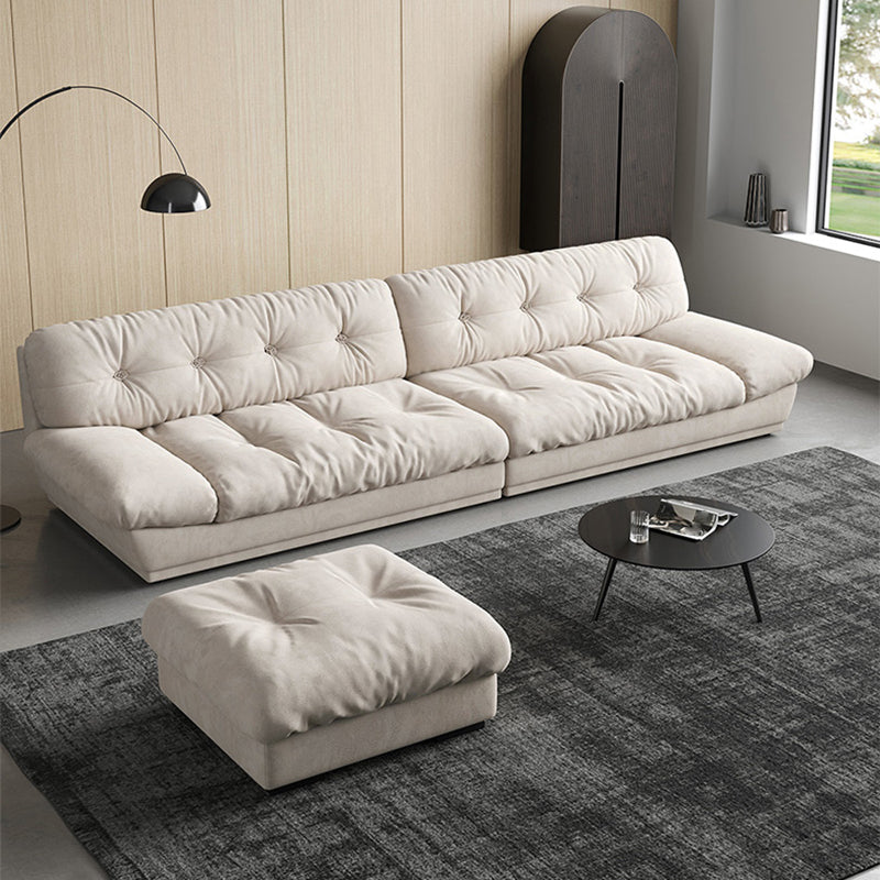 Faux Leather/ Suede Contemporary Tufted Split-Back Settee Sofa