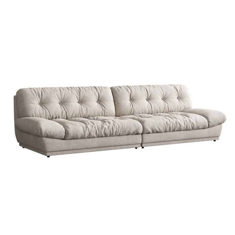 Faux Leather/ Suede Contemporary Tufted Split-Back Settee Sofa