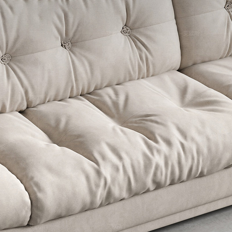 Faux Leather/ Suede Contemporary Tufted Split-Back Settee Sofa