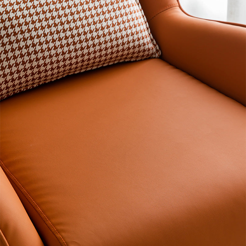 Pillow Back Chair with Golden Basic Four Leg and Flared Arms