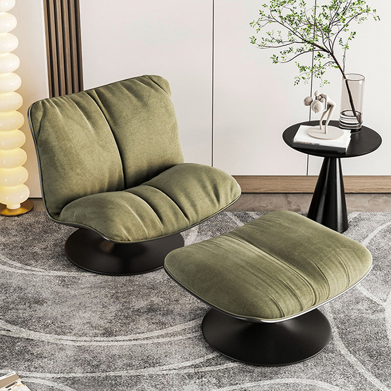 Contemporary Swivel Accent Chair Suede Lounge Chair in 38"L x 34"W x 19"H