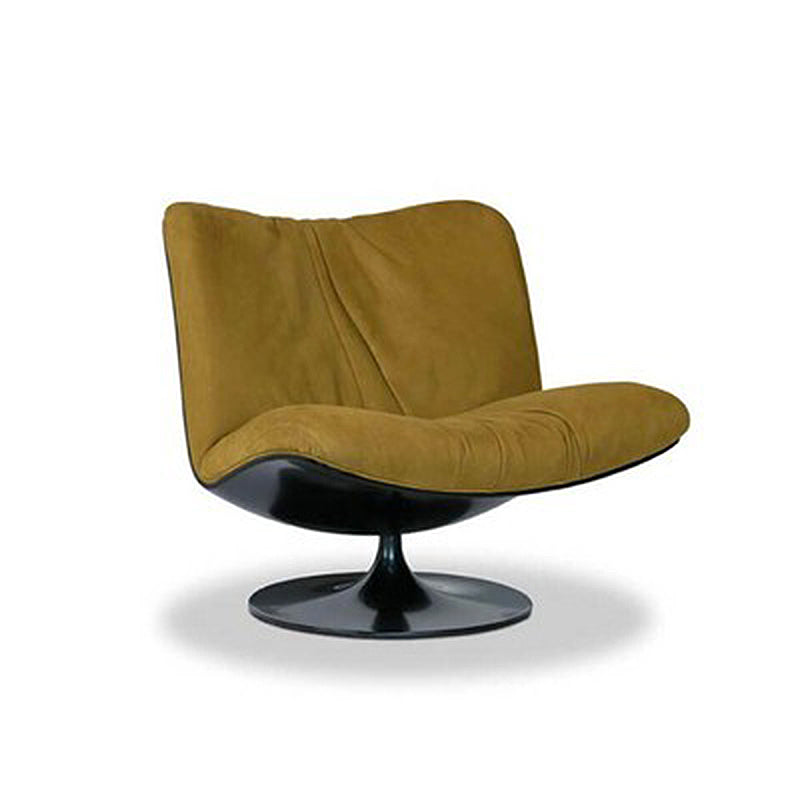 Contemporary Swivel Accent Chair Suede Lounge Chair in 38"L x 34"W x 19"H