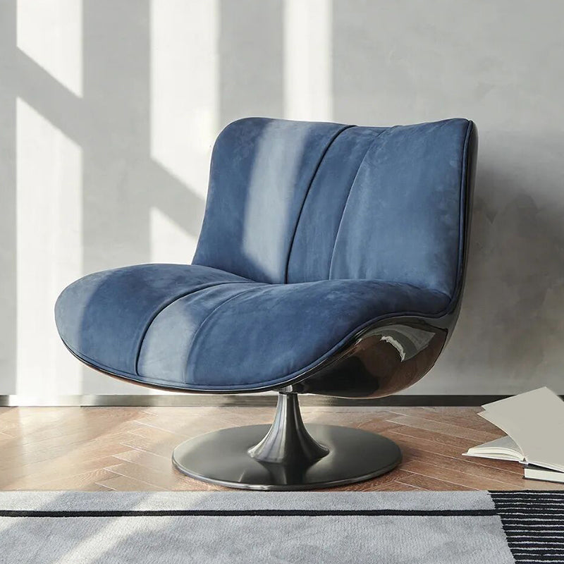 Contemporary Swivel Accent Chair Suede Lounge Chair in 38"L x 34"W x 19"H