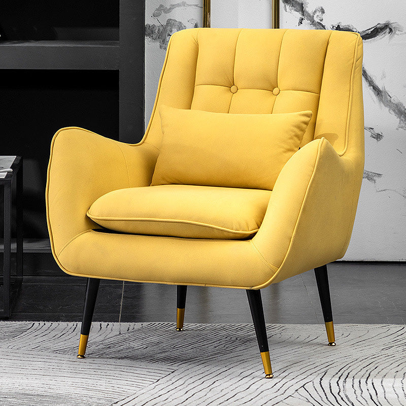 Contemporary 30.7" Wide Barrel Accent Chair with Basic Four Legs for Bedroom