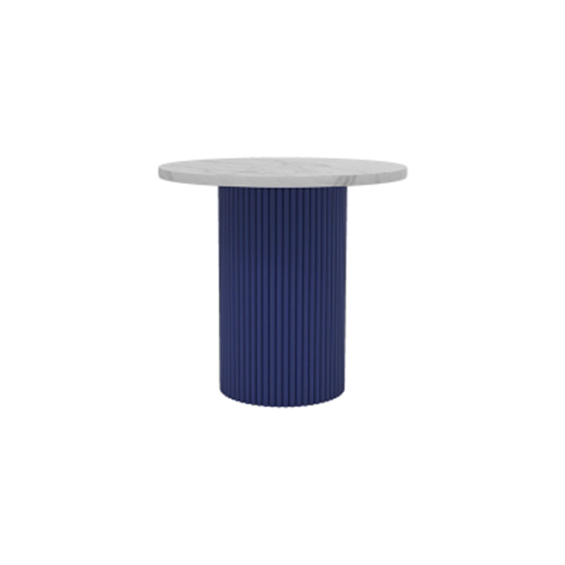 Glam Pedestal Coffee Table Wood Round Cocktail Table for Living Room