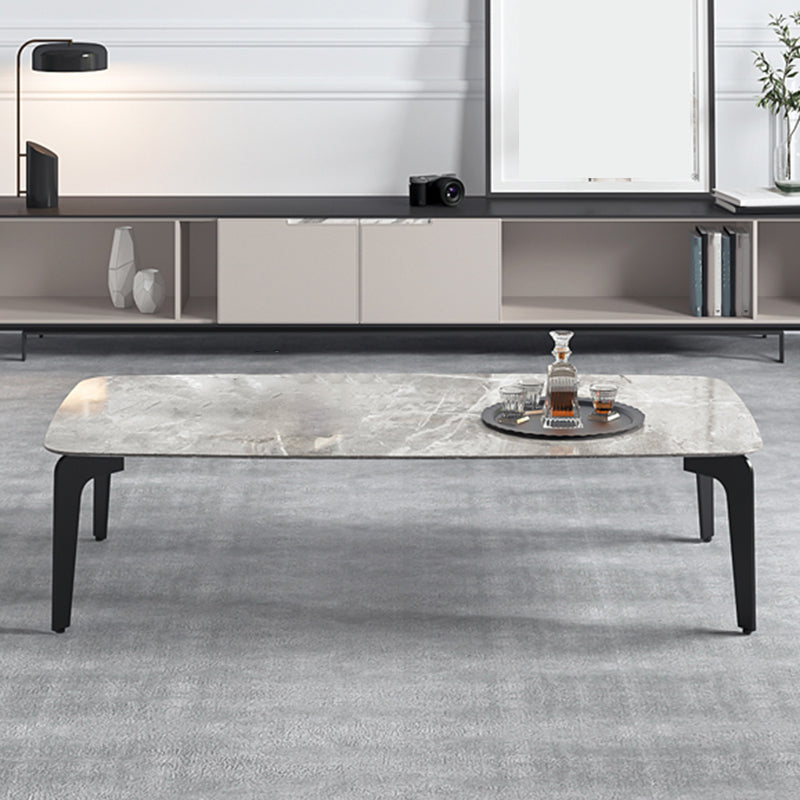 13.7"Tall 4 Legs Grey Rectangular/Round Slate Top Coffee Table