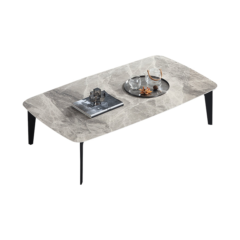 13.7"Tall 4 Legs Grey Rectangular/Round Slate Top Coffee Table