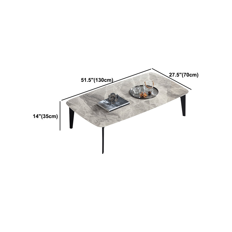 13.7"Tall 4 Legs Grey Rectangular/Round Slate Top Coffee Table