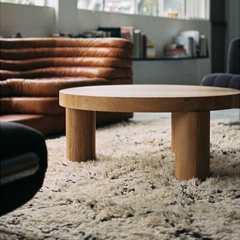 Scandinavian Wooden Round Coffee Cocktail Table 3 Legs Coffee Table