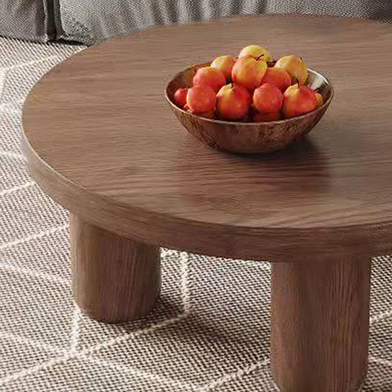 Dia 23.6"/27.6"/31.5" Wooden Cocktail Table, Scandinavian 4 Legs Round Coffee Table