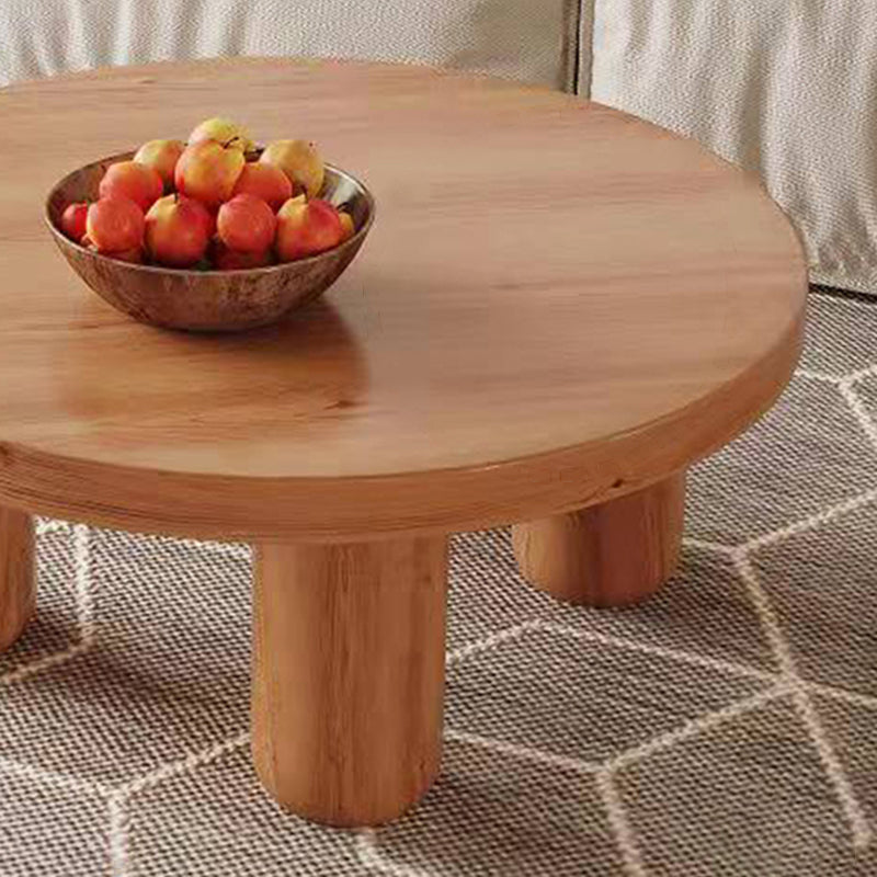 Dia 23.6"/27.6"/31.5" Wooden Cocktail Table, Scandinavian 4 Legs Round Coffee Table