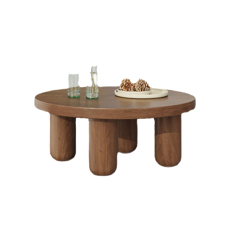 Dia 23.6"/27.6"/31.5" Wooden Cocktail Table, Scandinavian 4 Legs Round Coffee Table