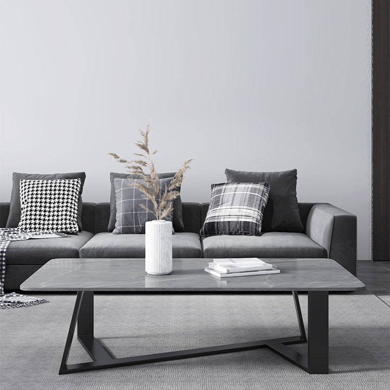 Marble Sled Coffee Table Modern Style Rectangular Cocktail Table