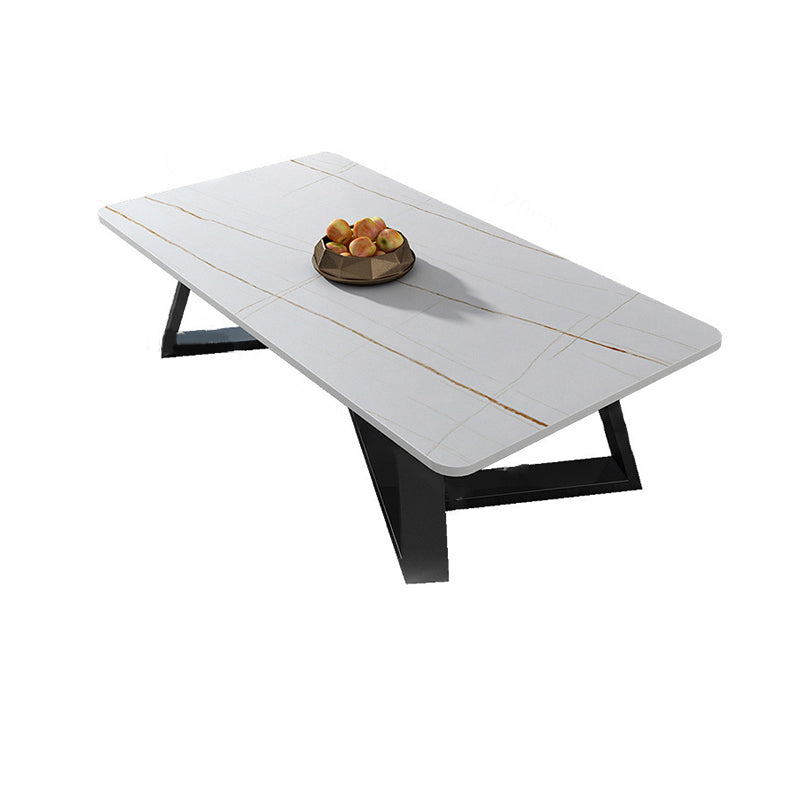 Marble Sled Coffee Table Modern Style Rectangular Cocktail Table