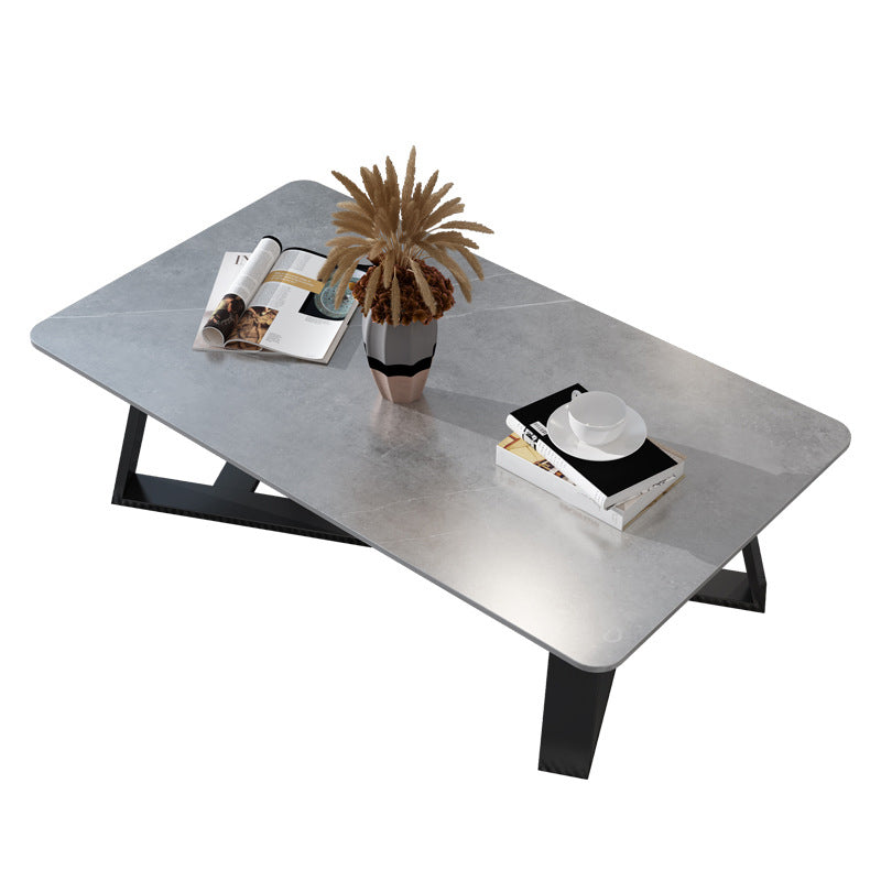Marble Sled Coffee Table Modern Style Rectangular Cocktail Table