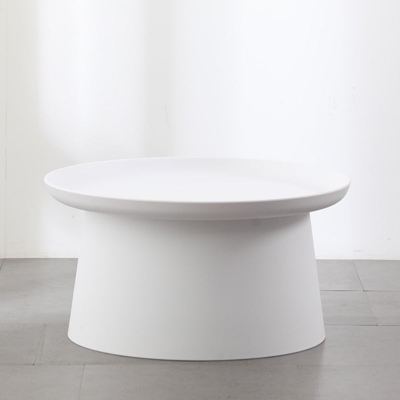 Modern Style Plastic Craft Drum-shaped Base Design Round Coffee Table