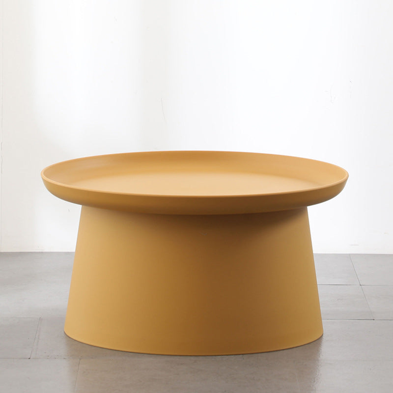 Modern Style Plastic Craft Drum-shaped Base Design Round Coffee Table