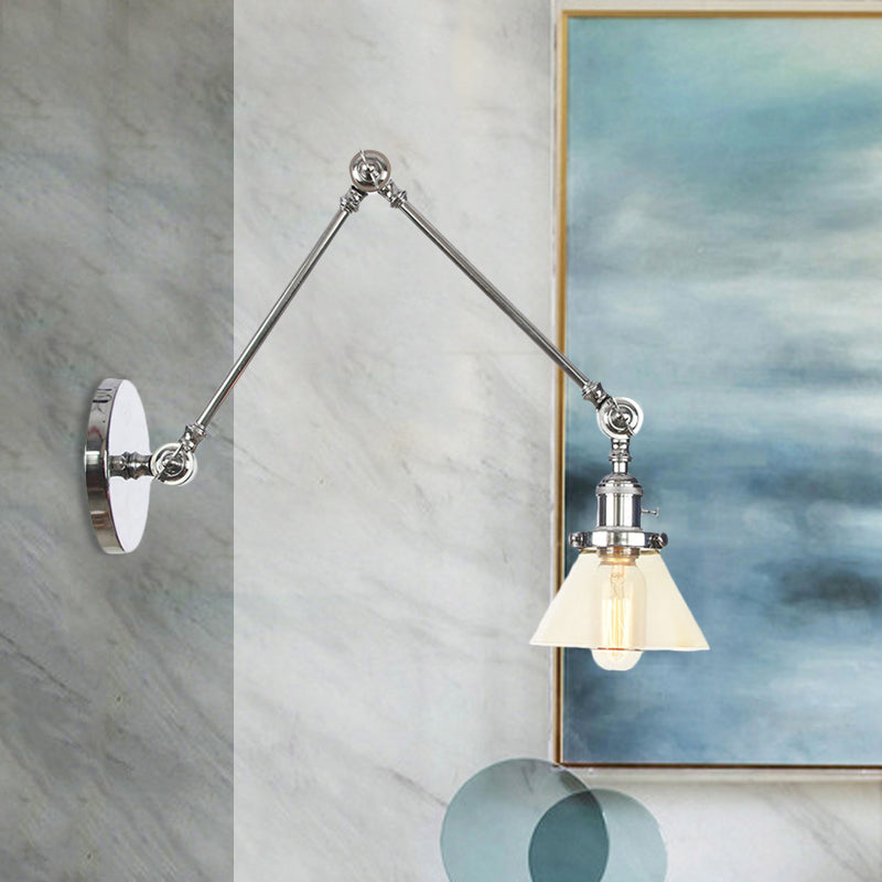 1 Lámpara de pared ligera Clear/Amber Glass Clear/Amber en negro/bronce/latón con brazo ajustable, 8 "+8"/8 "+8" +8 "largo