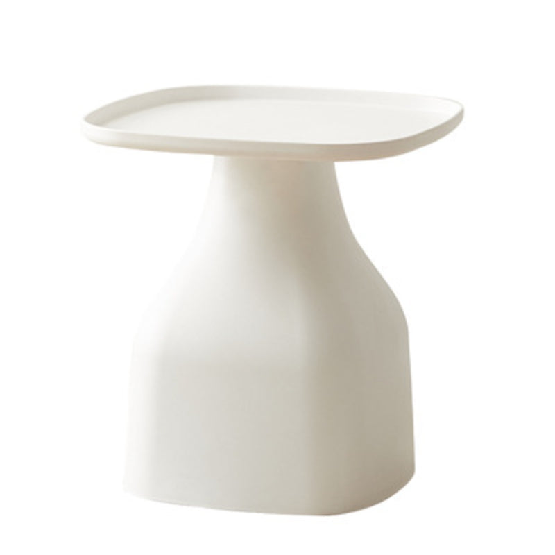 Plastic Tray Top End Table Square Pedestal Side Table - 14.96"/19.69" H