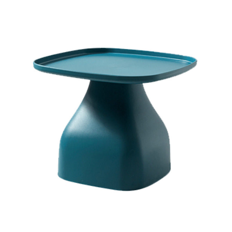 Plastic Tray Top End Table Square Pedestal Side Table - 14.96"/19.69" H