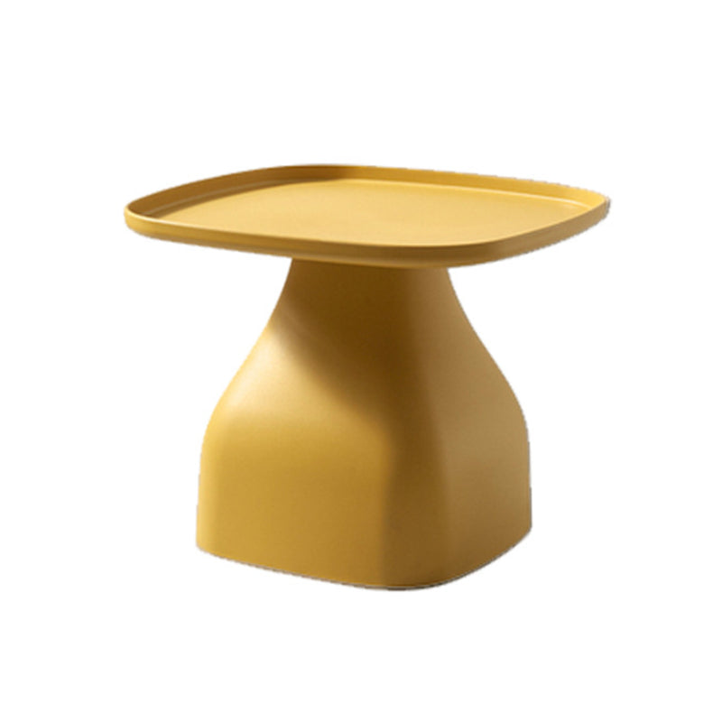 Plastic Tray Top End Table Square Pedestal Side Table - 14.96"/19.69" H