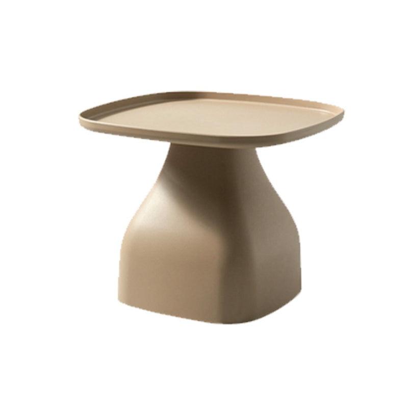Plastic Tray Top End Table Square Pedestal Side Table - 14.96"/19.69" H