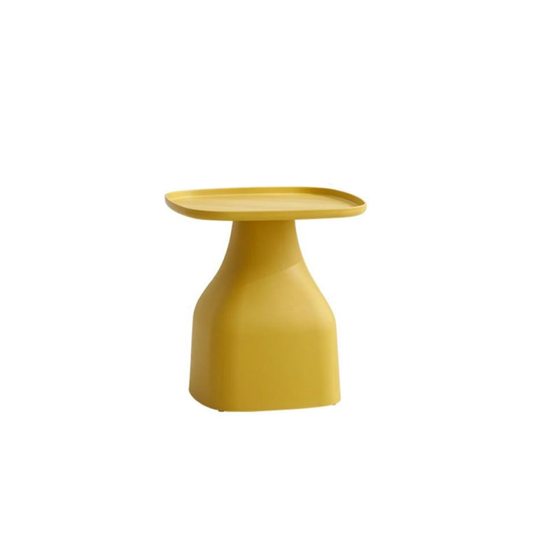 Plastic Tray Top End Table Square Pedestal Side Table - 14.96"/19.69" H