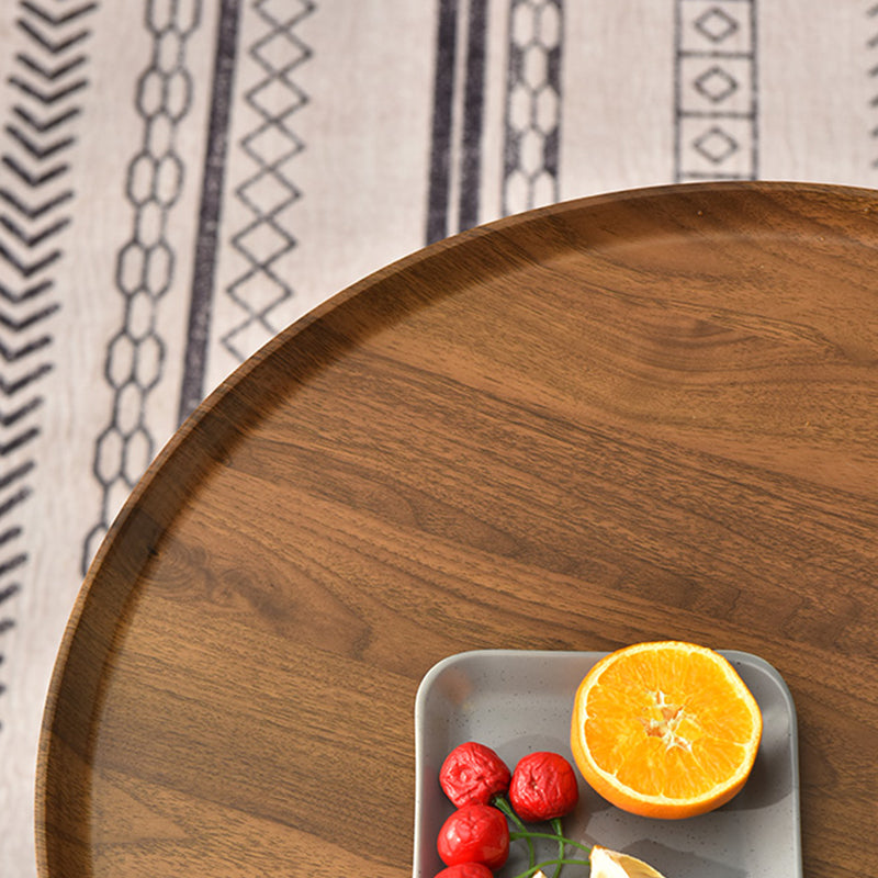 Modern Style Black Metal Base Wood/grey/walnut Plate Round Table Top Side Table