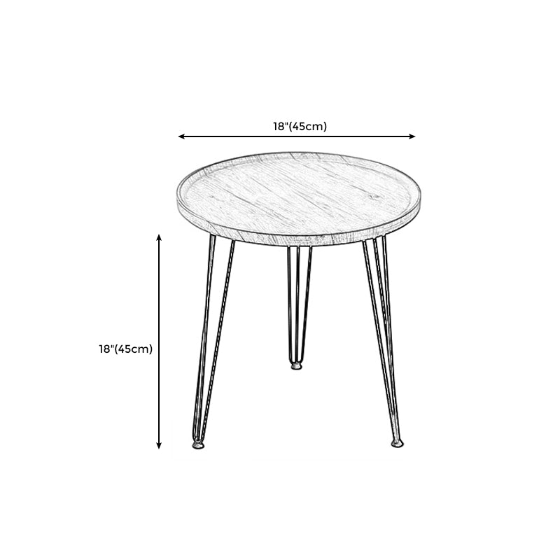 Modern Style Black Metal Base Wood/grey/walnut Plate Round Table Top Side Table
