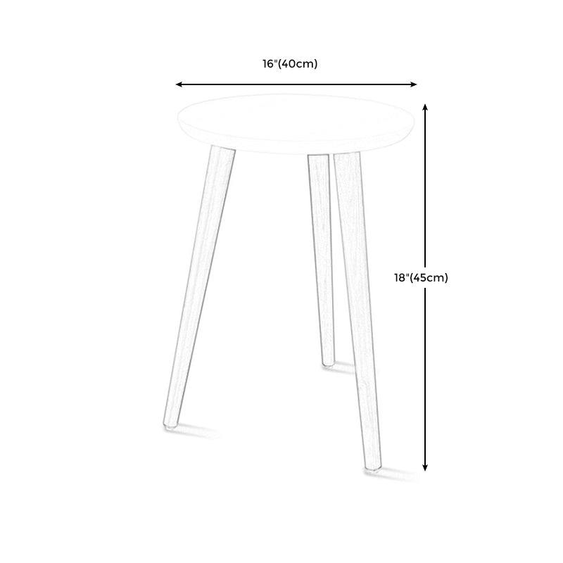 Round Wood Top End Table Contemporary Tripod Sofa Side End Table in Natural/White