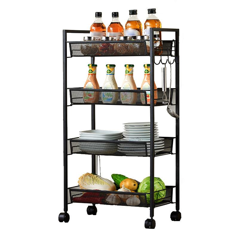 Contemporary Geometric Bookshelf Open Back Bookcase with Wheels
