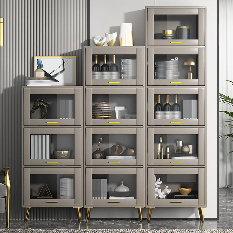 Modern Style Bookshelf Closed Back Shelf Bookcase with Doors for Office Home