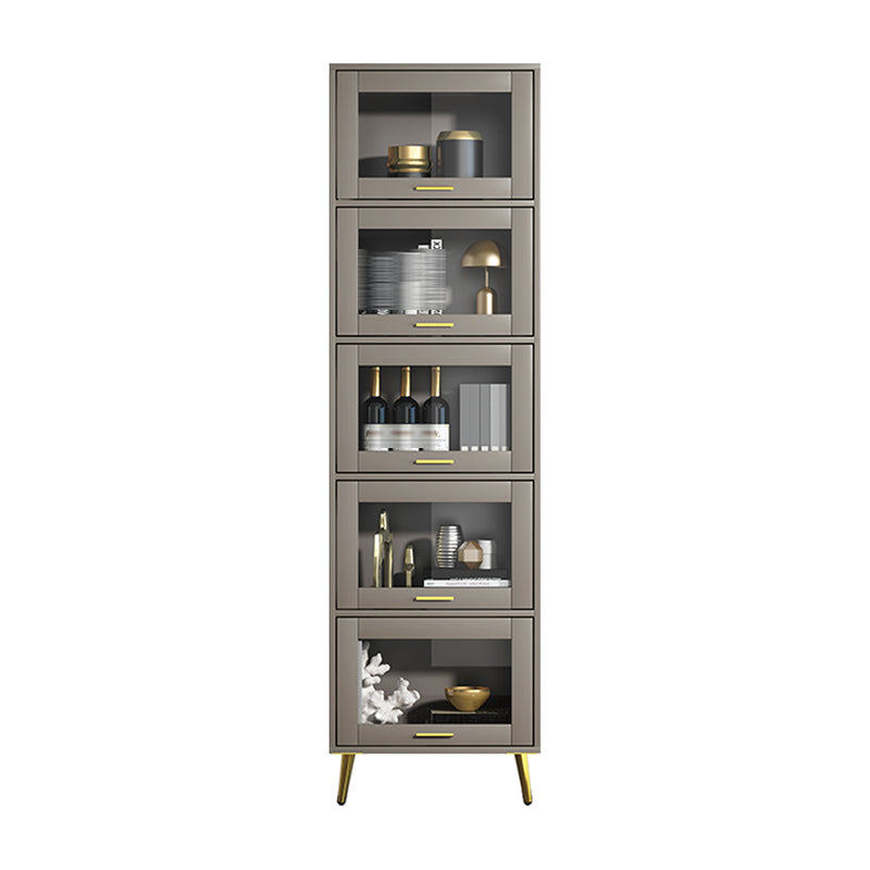 Modern Style Bookshelf Closed Back Shelf Bookcase with Doors for Office Home