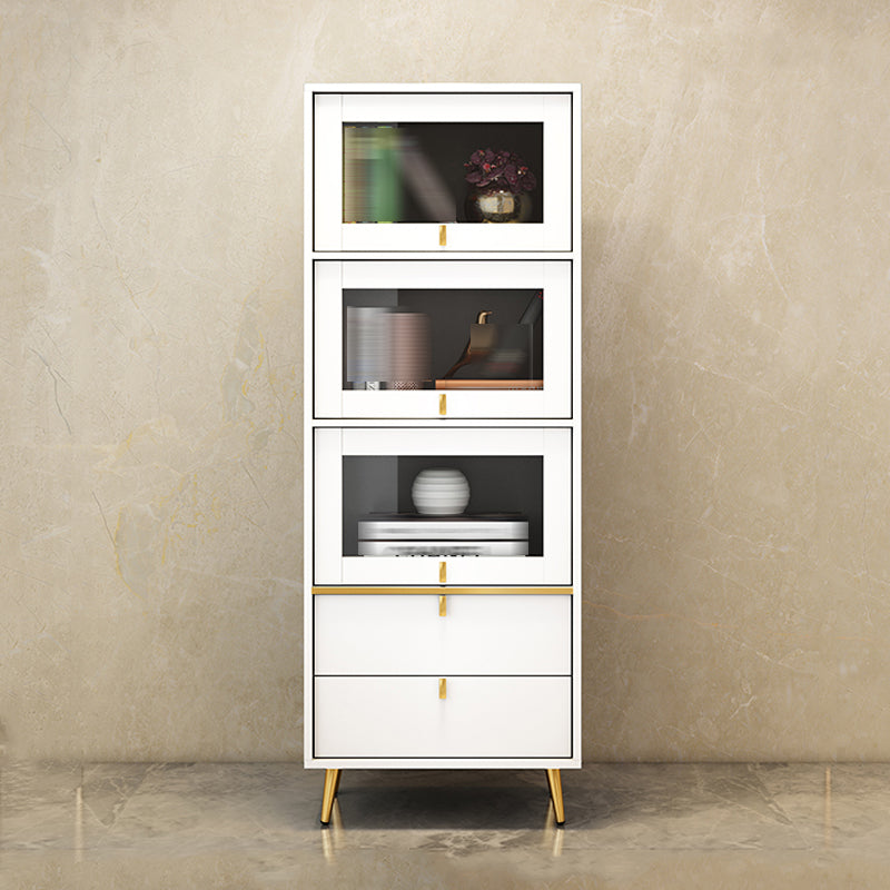 Modern Style Bookshelf Closed Back Shelf Bookcase with Doors for Office Home