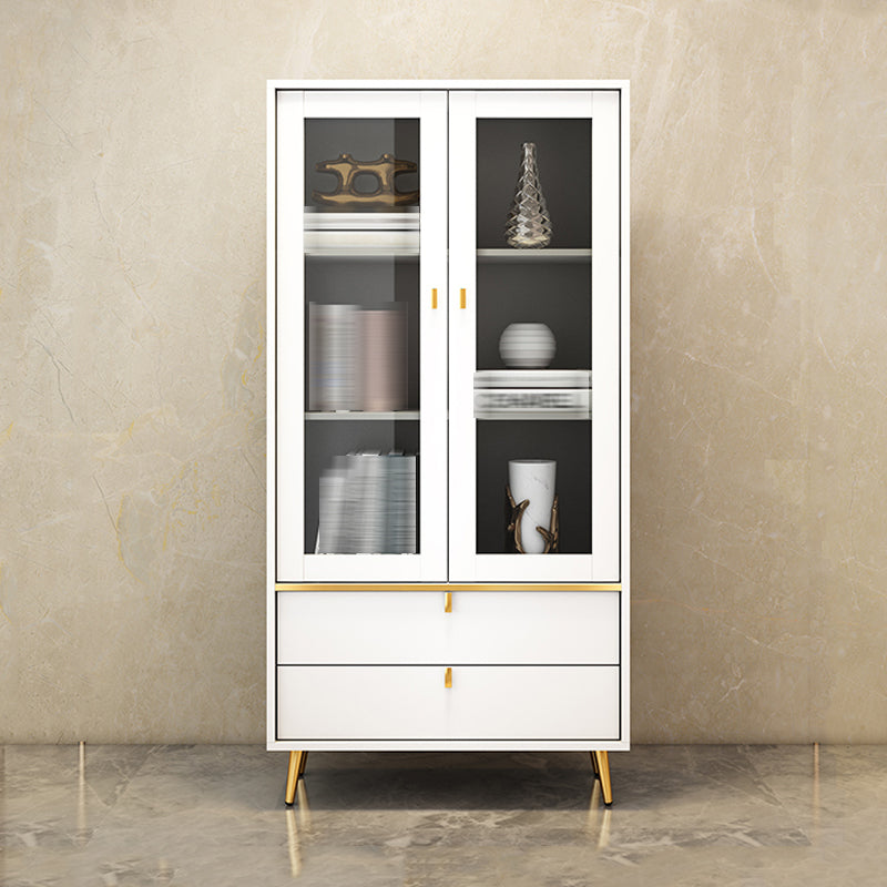 Modern Style Bookshelf Closed Back Shelf Bookcase with Doors for Office Home