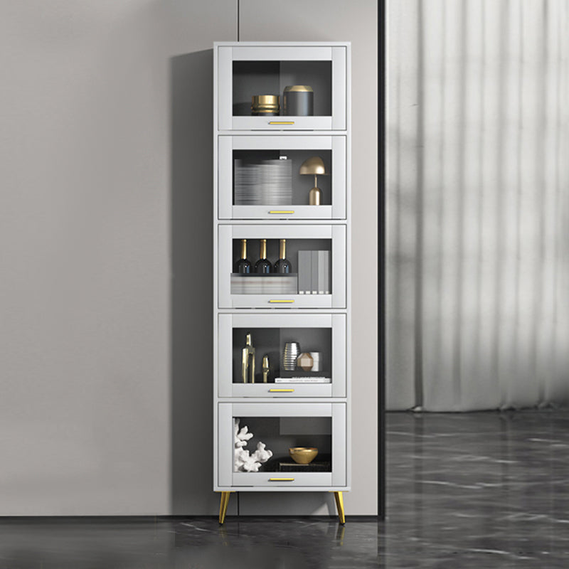 Modern Style Bookshelf Closed Back Shelf Bookcase with Doors for Office Home