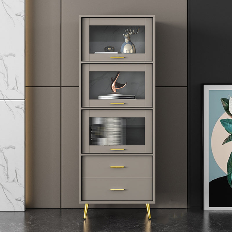 Modern Style Bookshelf Closed Back Shelf Bookcase with Doors for Office Home