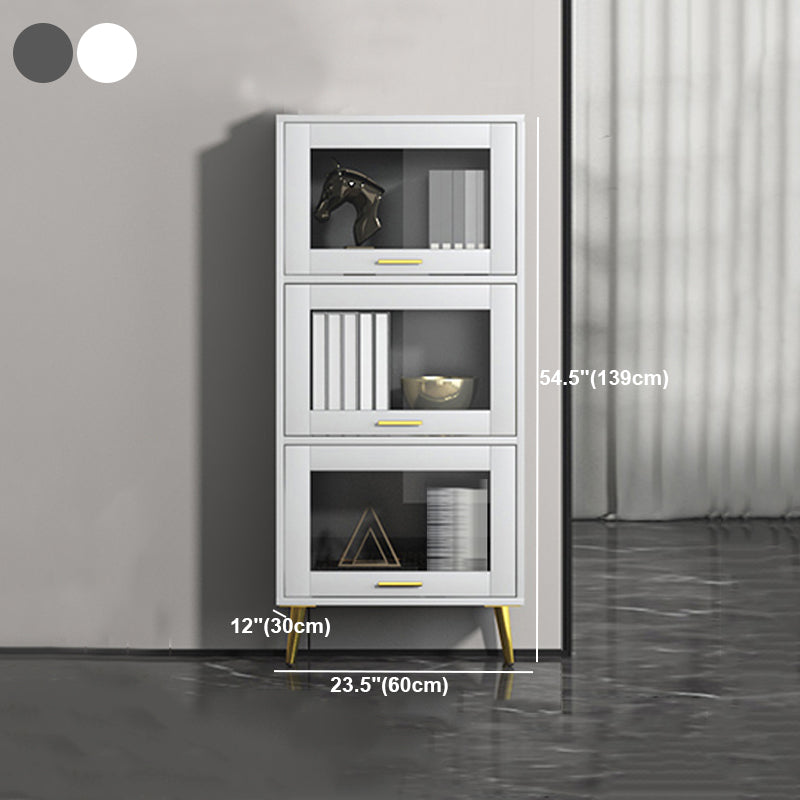 Modern Style Bookshelf Closed Back Shelf Bookcase with Doors for Office Home