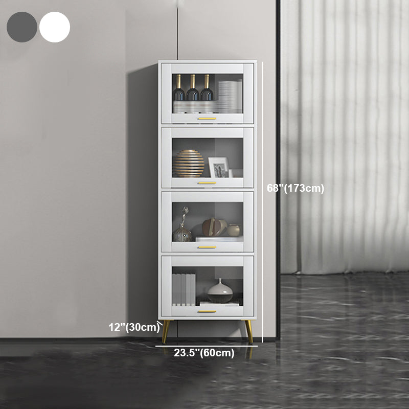 Modern Style Bookshelf Closed Back Shelf Bookcase with Doors for Office Home