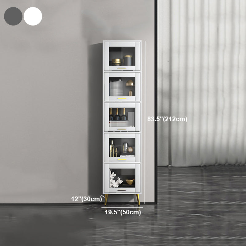 Modern Style Bookshelf Closed Back Shelf Bookcase with Doors for Office Home