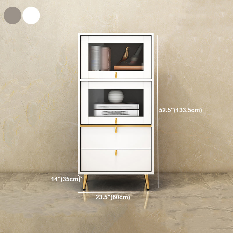 Modern Style Bookshelf Closed Back Shelf Bookcase with Doors for Office Home